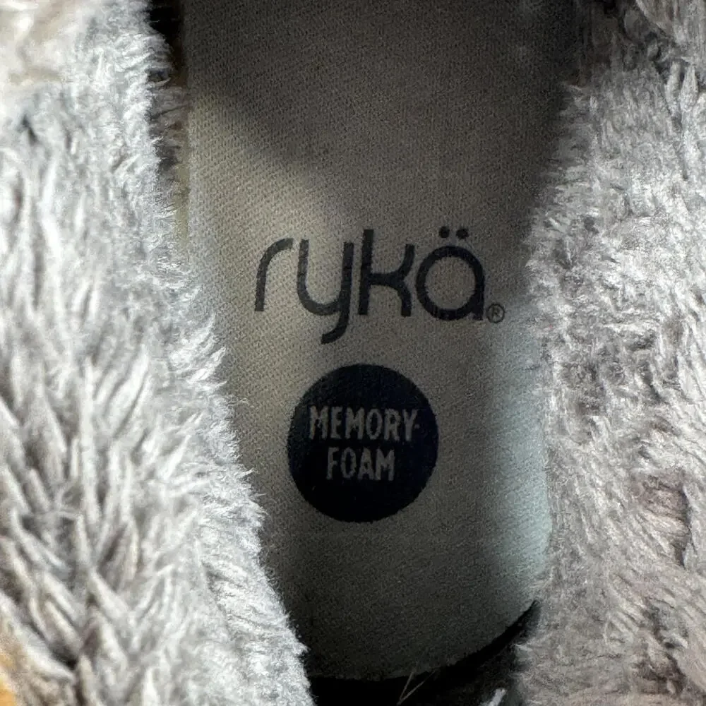 Ryka Namaste Women's Ankle Boots with Faux Fur Lining‎ Grey Gray Slip On sz9